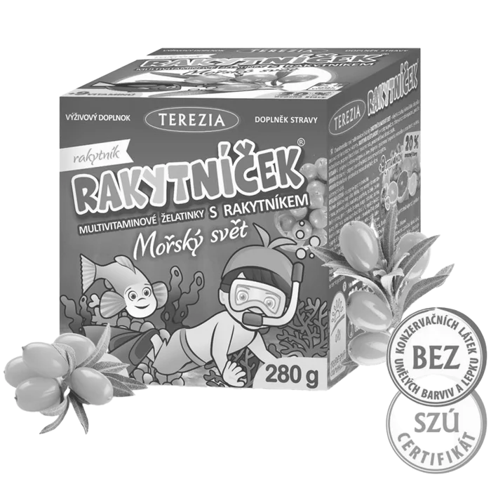 Terezia Rakytníček Multivitamínové želatinky s rakytníkem Mořský svět 140ks